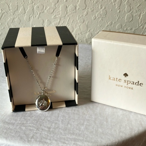 Kate Spade: Silver Tone “n” Pendant Locket Necklace - Picture 1 of 16
